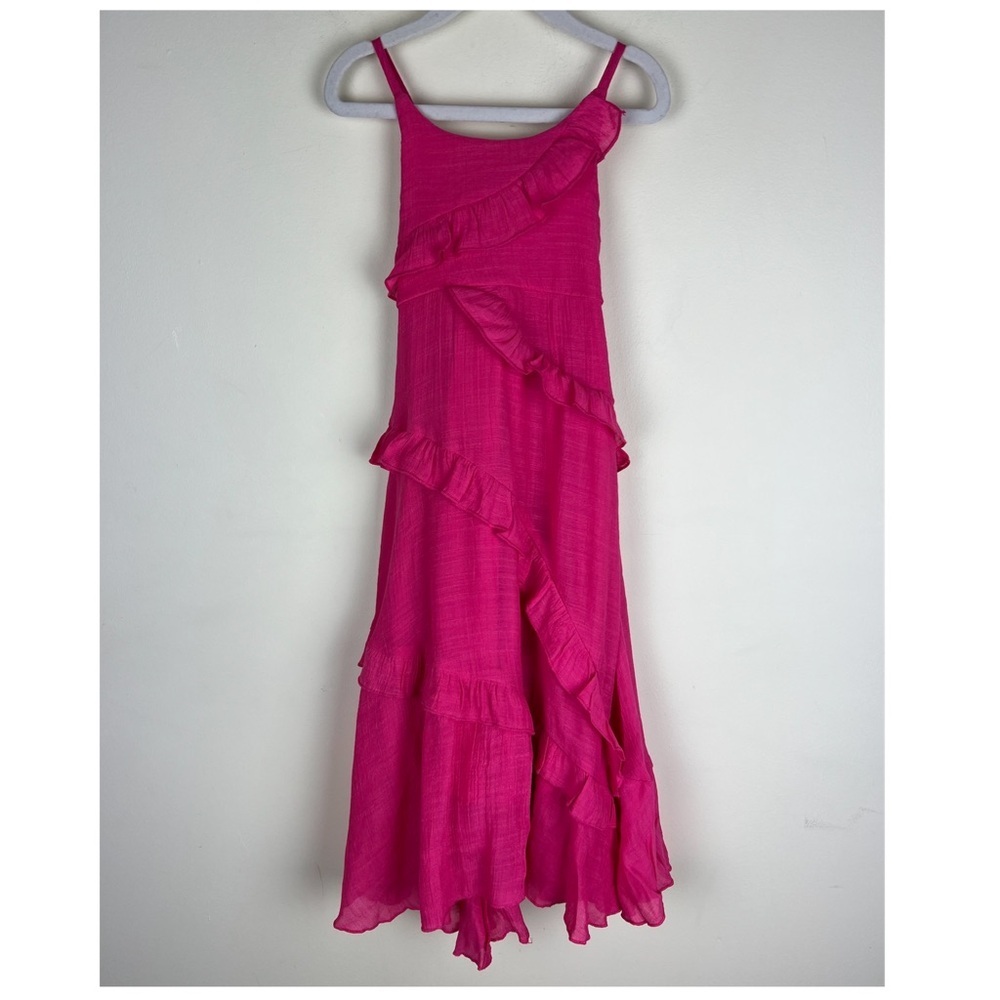 Joyfolie Girl’s Cottagecore Cowgirl Prairie Ruffled Maxi Fae Dress Prism Pink 3